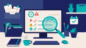 Signs of backlinks hurting rankings — broken toxic link chain above a falling ranking chart