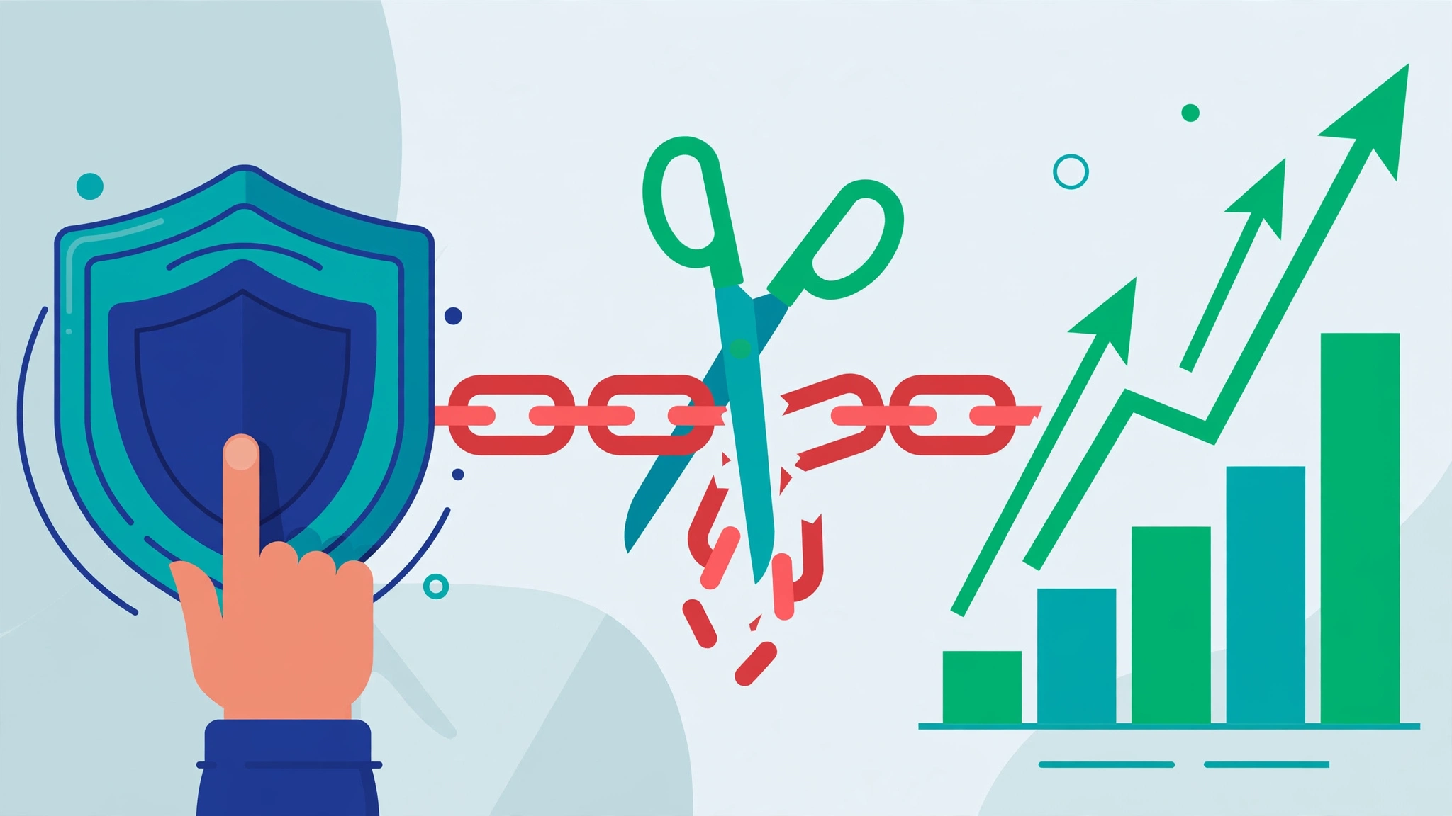Disavow shield removing toxic backlinks while website rankings recover upward