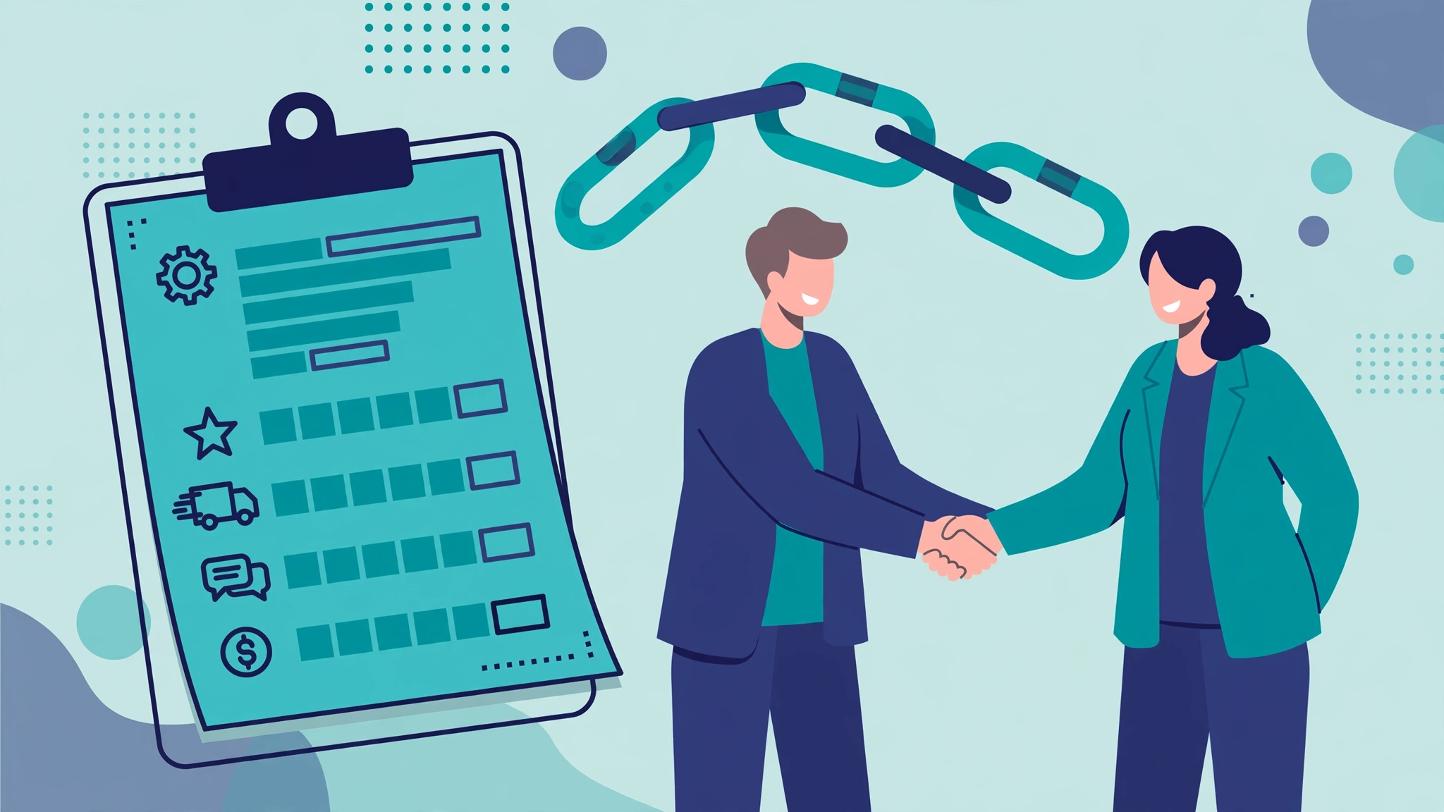 Illustration of a vendor scorecard used to evaluate and choose a link building service