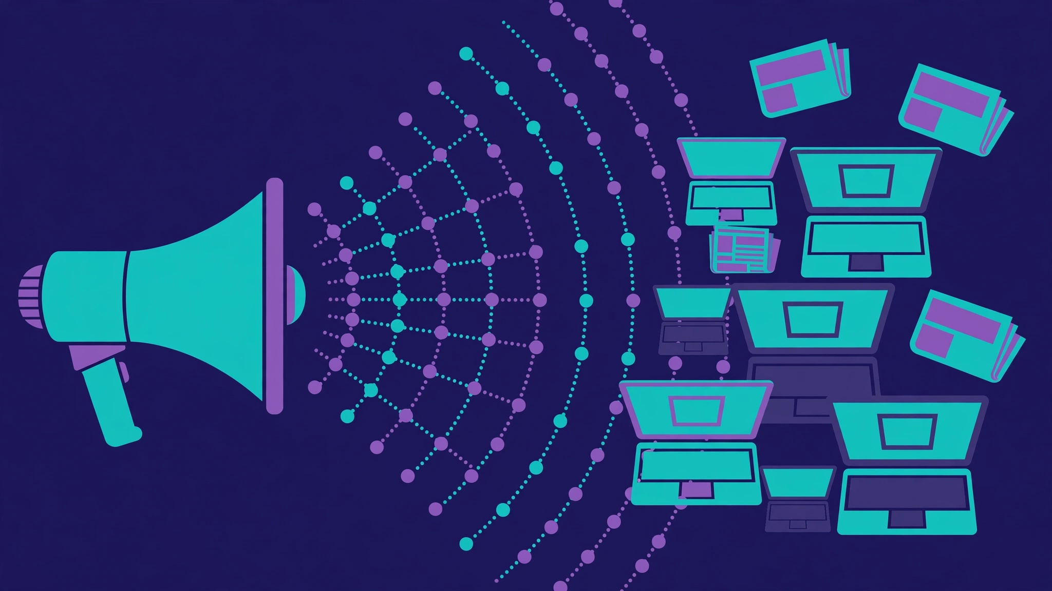 Digital PR outreach for crypto link building campaigns broadcasting to media outlets