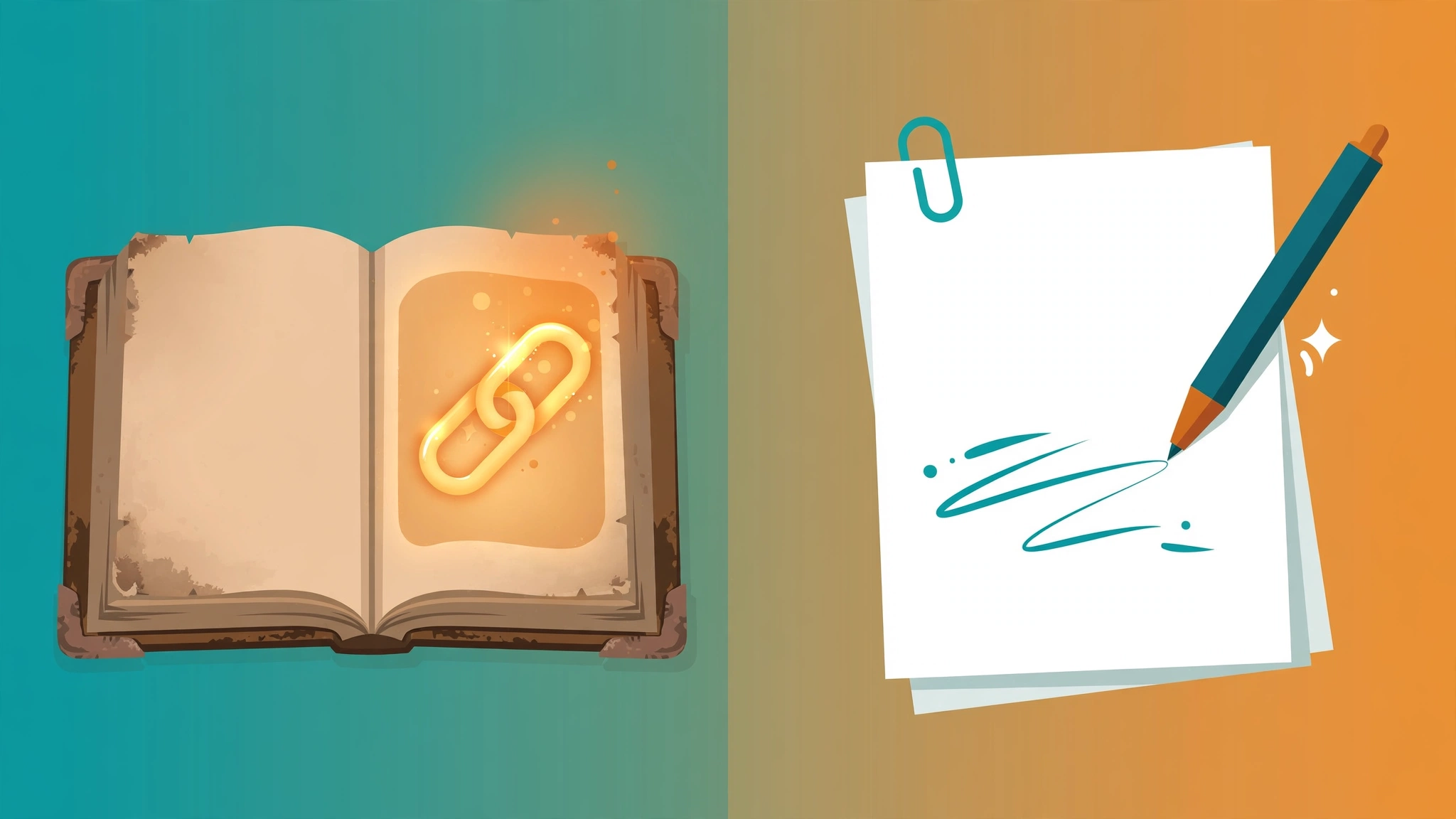 Illustration comparing niche edits vs guest posts: link insertion versus new article