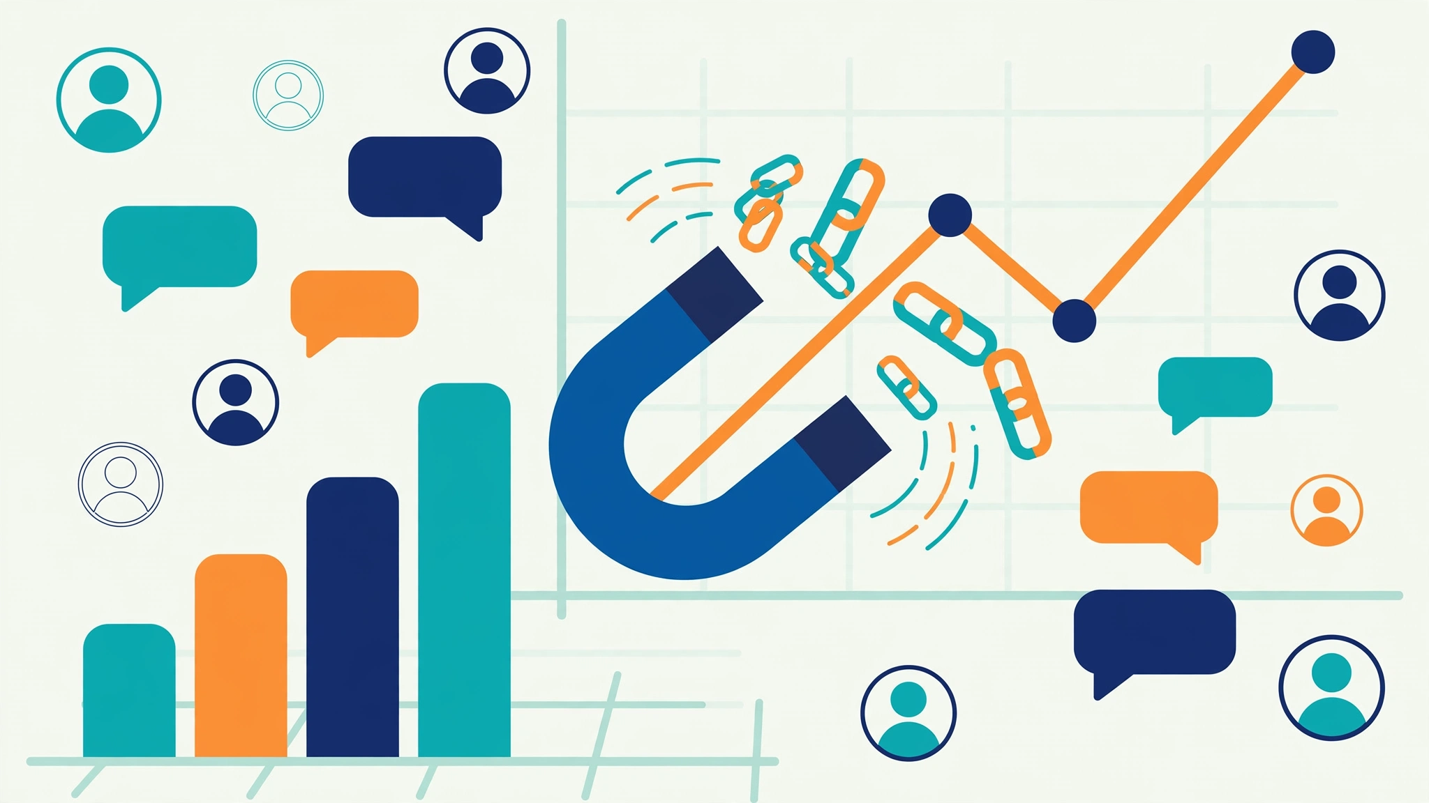 Reddit link building results chart showing referral traffic and link magnets