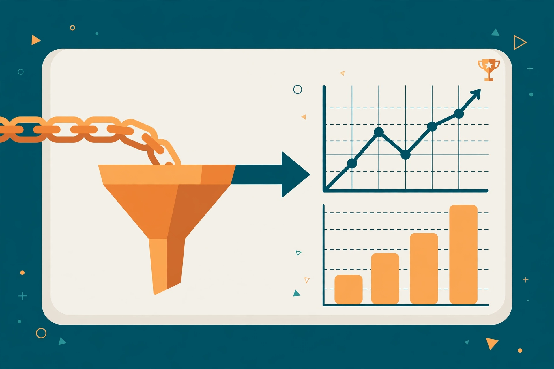 Analytics dashboard showing outreach funnel growth from resource page link building