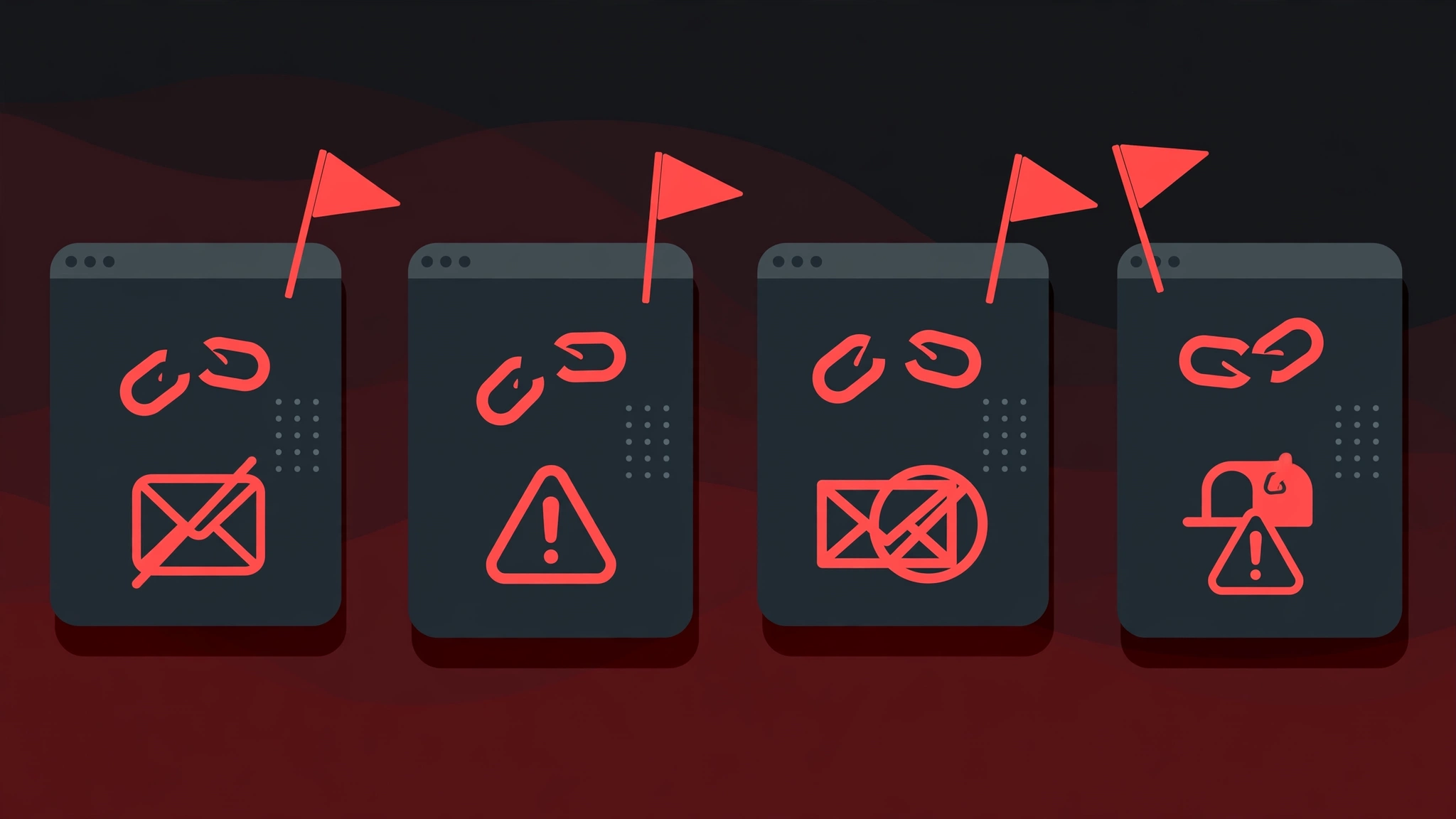 Illustration of red flags on low-quality guest posting websites