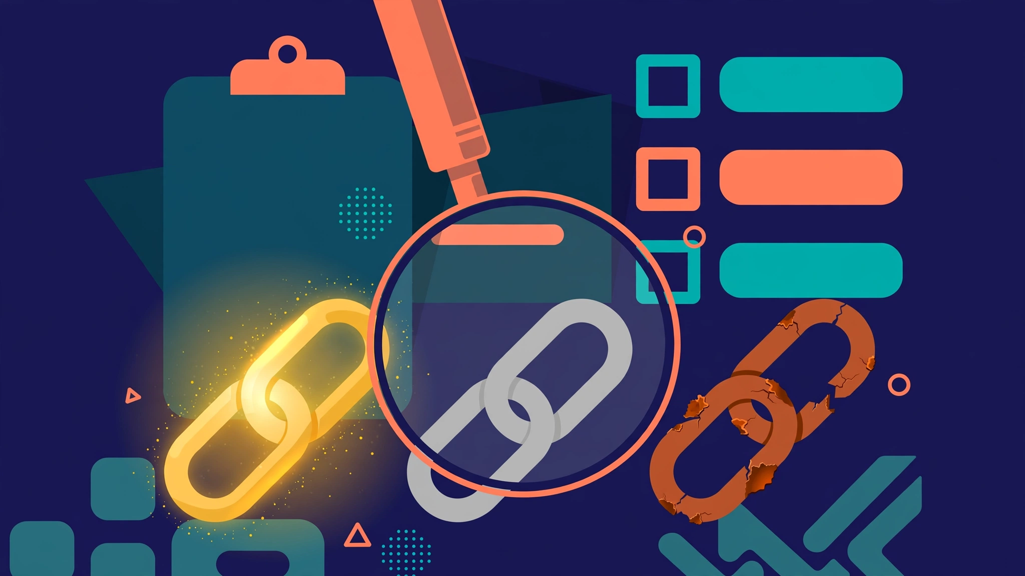 Magnifying glass comparing where to buy backlinks link quality across vendors